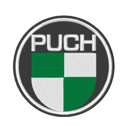 Puch Aufnäher Patch gestickt grün weiß schwarz Puch Logo