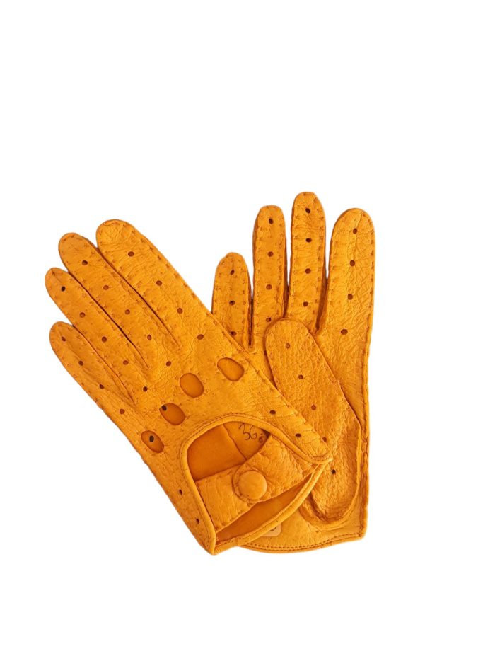 Peccary Handschuhe Orange Leder Handschuhe Autofahrerhandschuhe