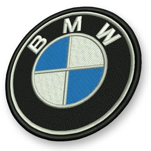 BMW grau Aufnäher Patch D 8 cm