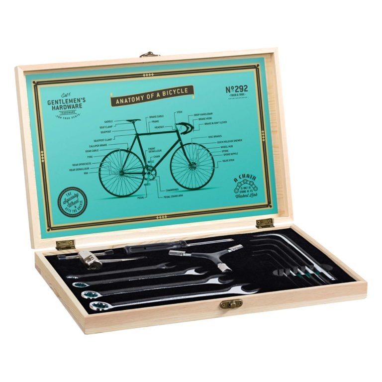 Fahrrad Werkzeugset in edler Holzbox