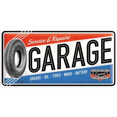 Garage Schild geprägt 50x25cm
