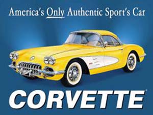Blechpostkarte Corvette