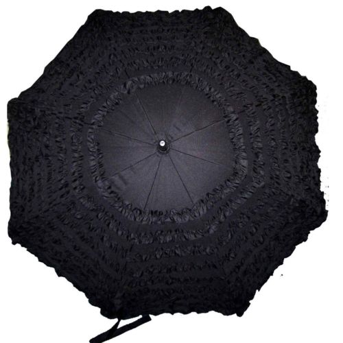 Regenschirm Rüsche schwarz