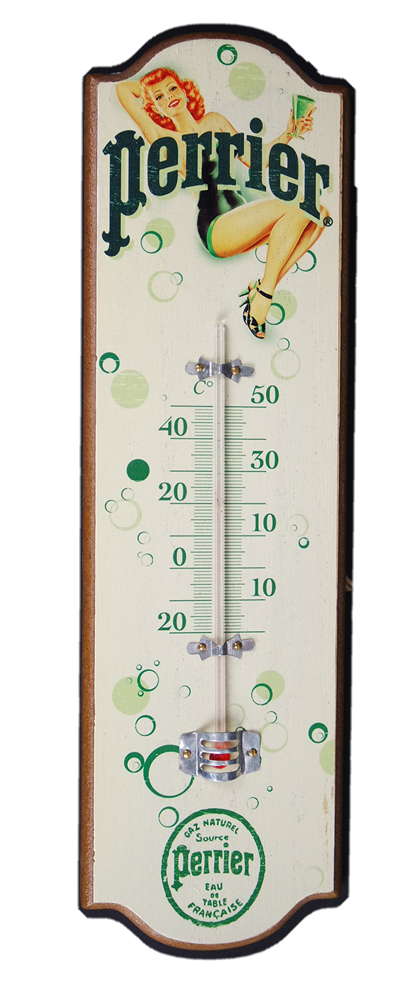 Thermometer Nostalgie Holz Perrier