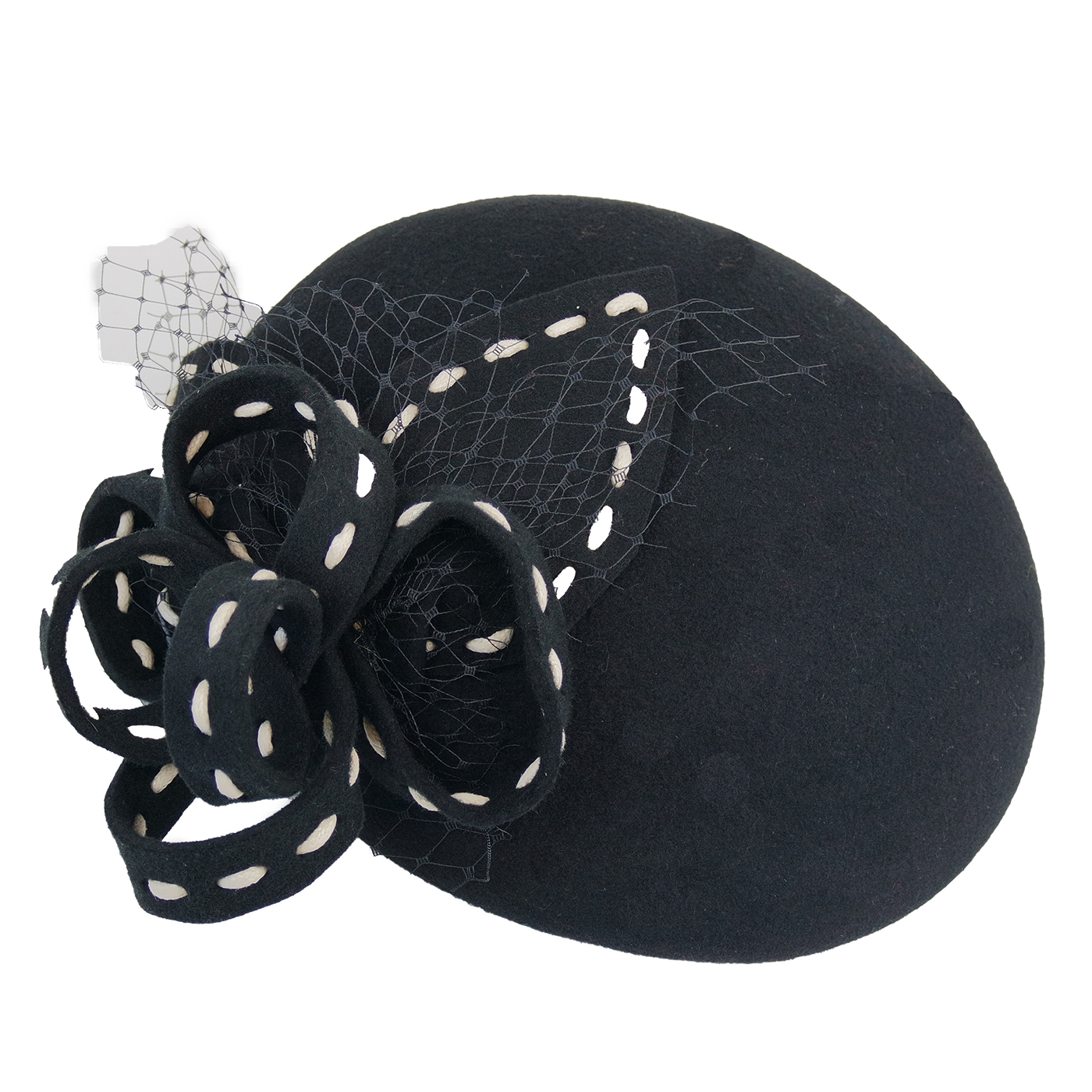 Fascinator Hut in schwarz weiß